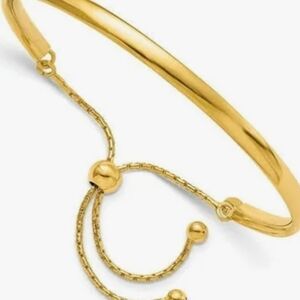 Sterling Silver 925 Gold-plated Adjustable Bangle Bracelet